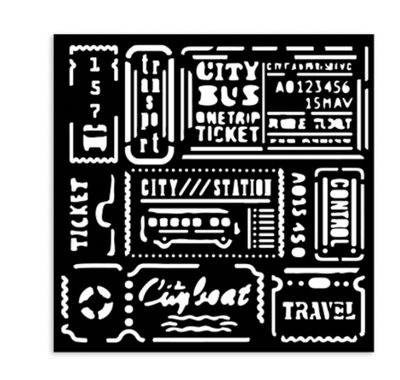 Stamperia Art Of Travelling - Thick Stencil - Tickets
