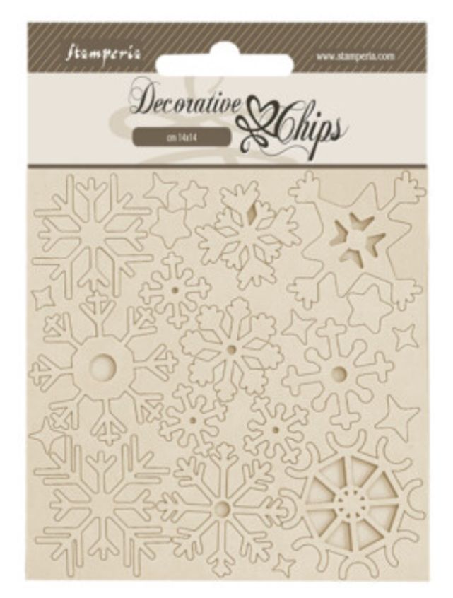 Stamperia Create Happiness Dewdrops - Decorative Chips - Snowflakes
