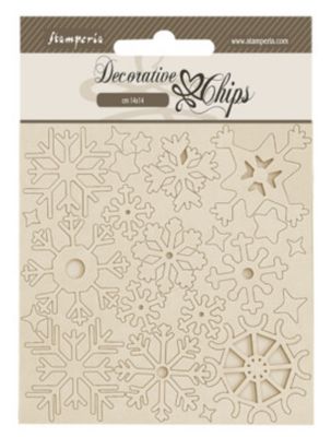 Stamperia Create Happiness Dewdrops - Decorative Chips - Snowflakes