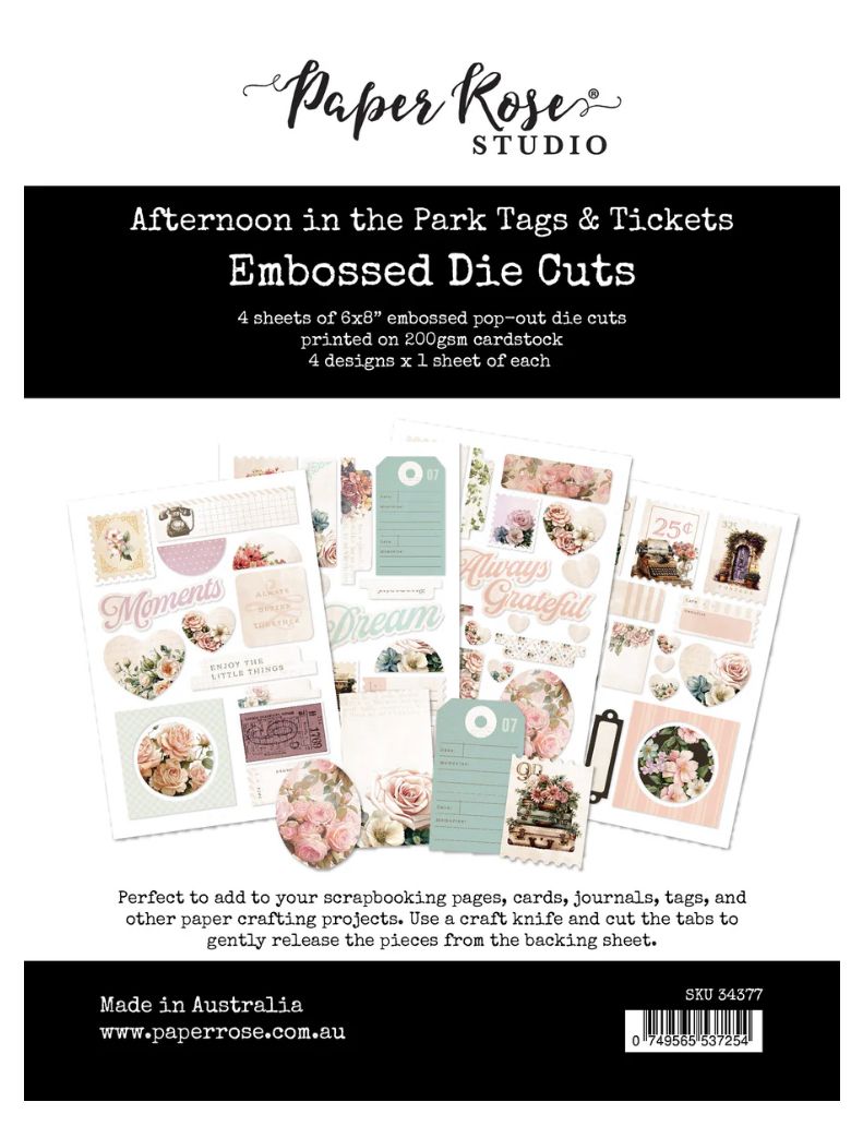 Paper Rose Studio Afternoon In The Park - Tags, Embossed Die Cuts