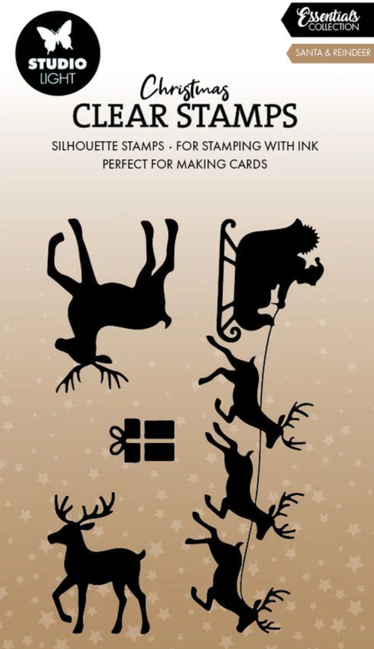 Santa And Reindeer - Clear Stamp Essentials 4pcs