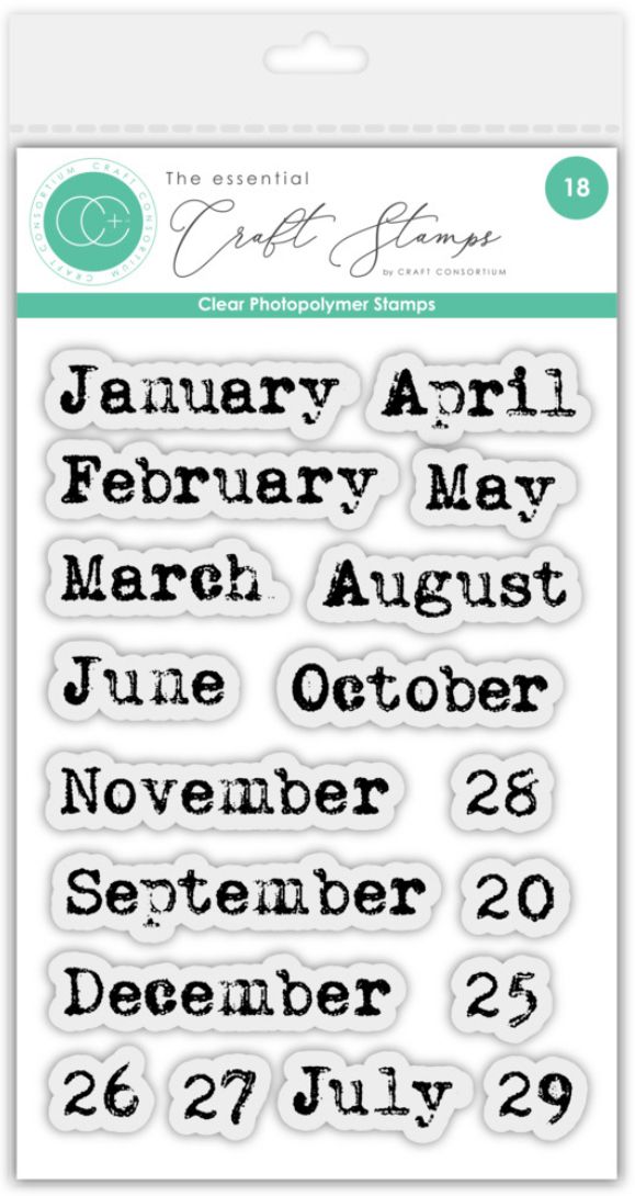 Craft Consortium -  Journal Months - Clear Stamp