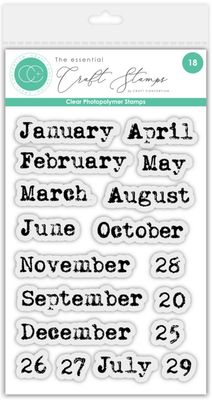 Craft Consortium -  Journal Months - Clear Stamp