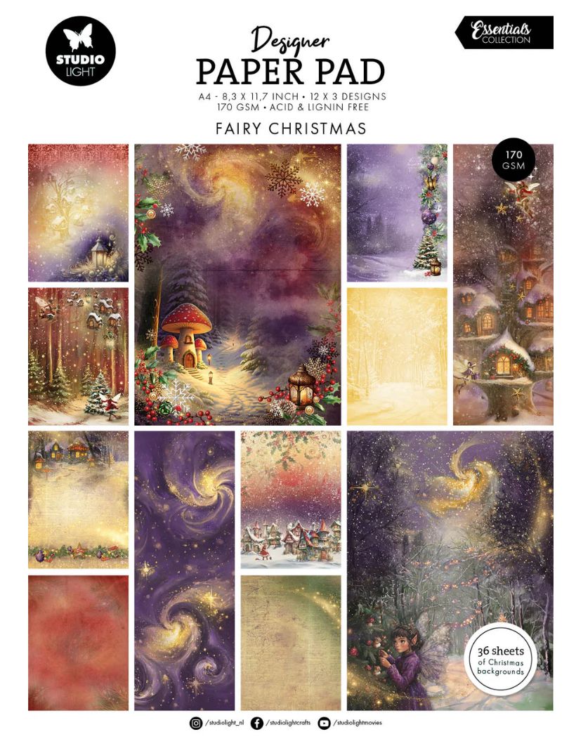SL Fairy Christmas - Designer Paper Pad Essentials 36 Sheets