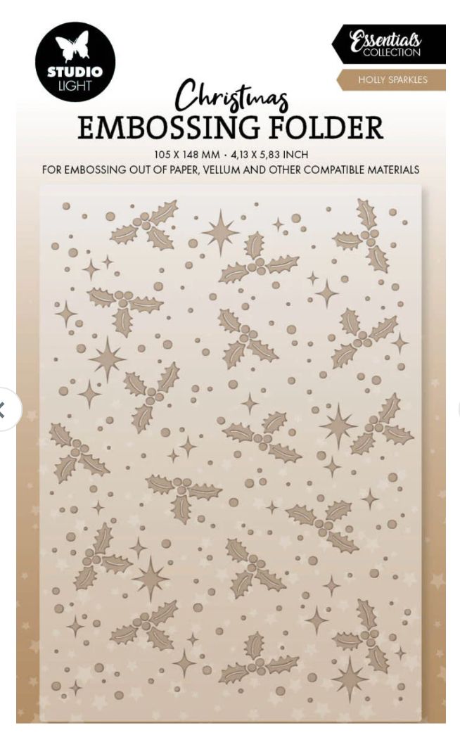 SL Essentials Collection Holly Sparkles  - Embossing Folder
