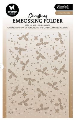 SL Essentials Collection Holly Sparkles  - Embossing Folder