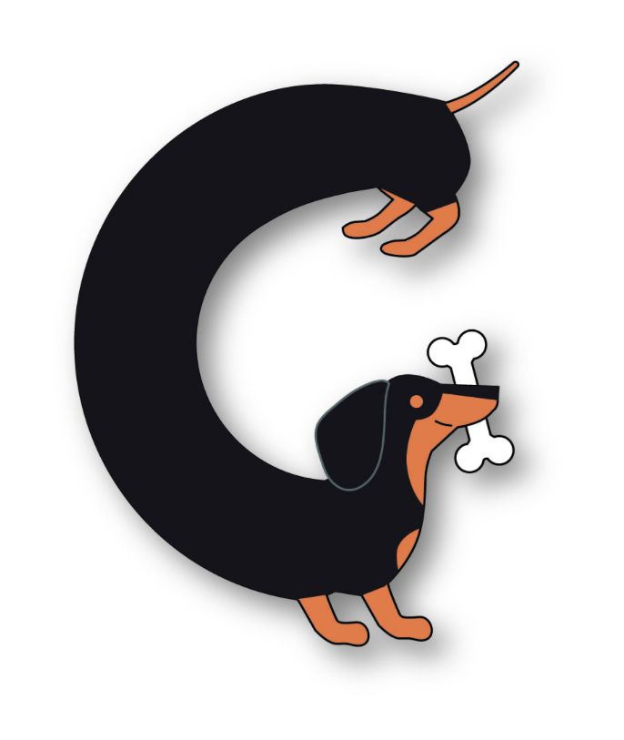 Poppy Stamps Curved Dachshund - Die