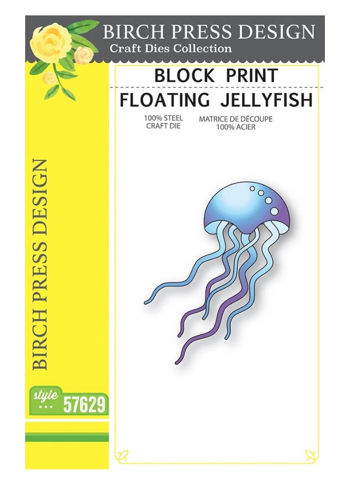 Birch Press Designs Floating Jelly Fish - Block Print Die