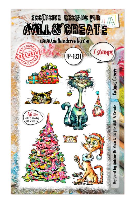 AALL&amp;CREATE A6 - Catmas Capers Stamp Set