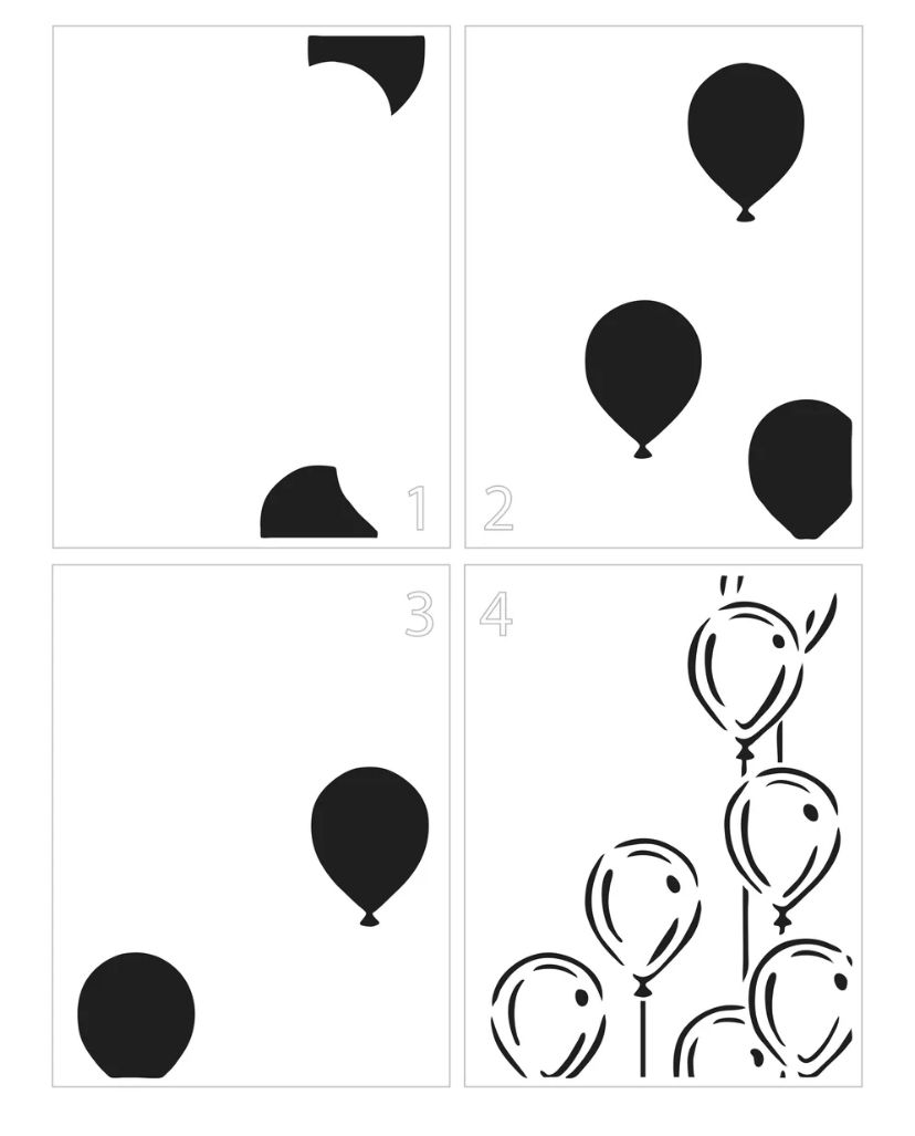 The Crafter's Workshop Layered Balloons - 4 Part Layering Stencil