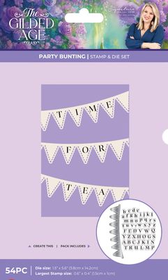 Crafter's Companion Sara Signature Collection- The Gilded Age Stamp &amp; Die, Party Bunting