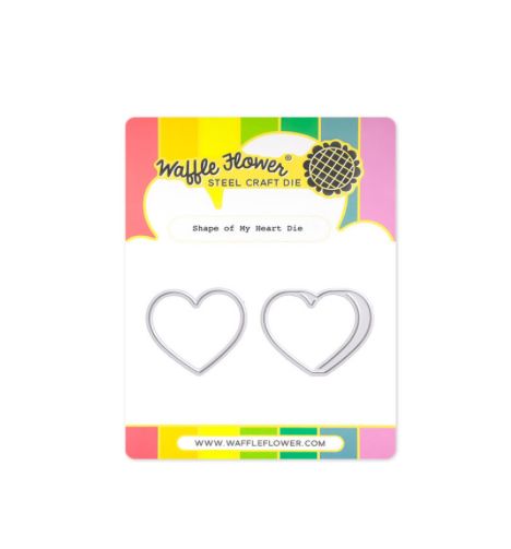 Waffle Flower - Shape Of My Heart Clear Stamp And Die Set