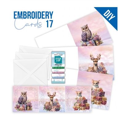 Find It Trading Berries Beauties - Diy Hobbydots Stitch &amp; Do Embroidery Cards 17- Pastel Purple Christmas