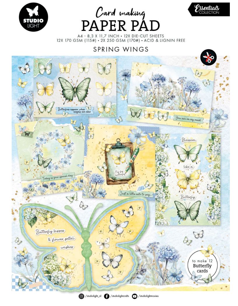 SL Essentials - Card Making Pad Butterflies 14 Sheets