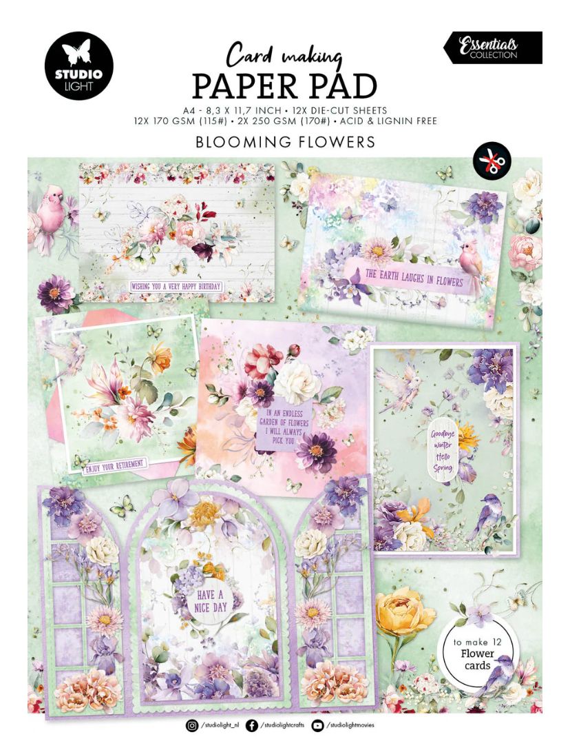 SL Essentials Card Making Pad Flowers 14 Sheets