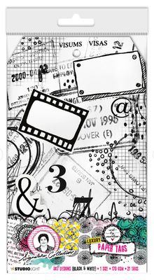 ABM - Paper Tags, Black &amp; White Prints Signature Collection 21pcs