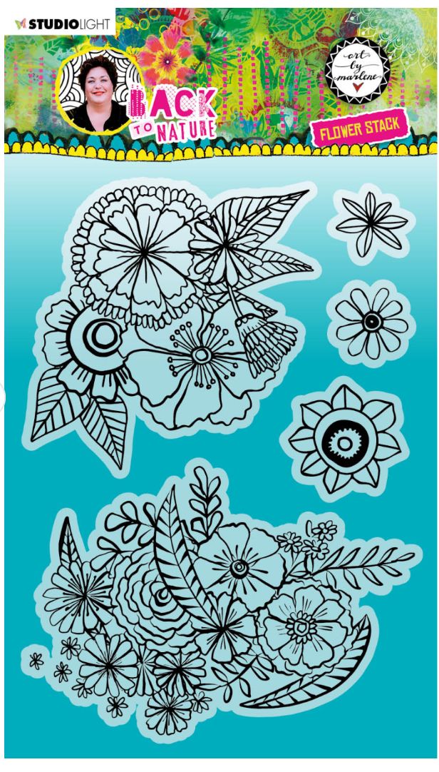 ABM - Flowers Stack Back To Nature Stamps 5pcs