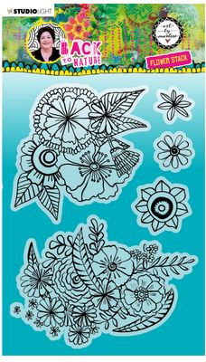 ABM - Flowers Stack Back To Nature Stamps 5pcs