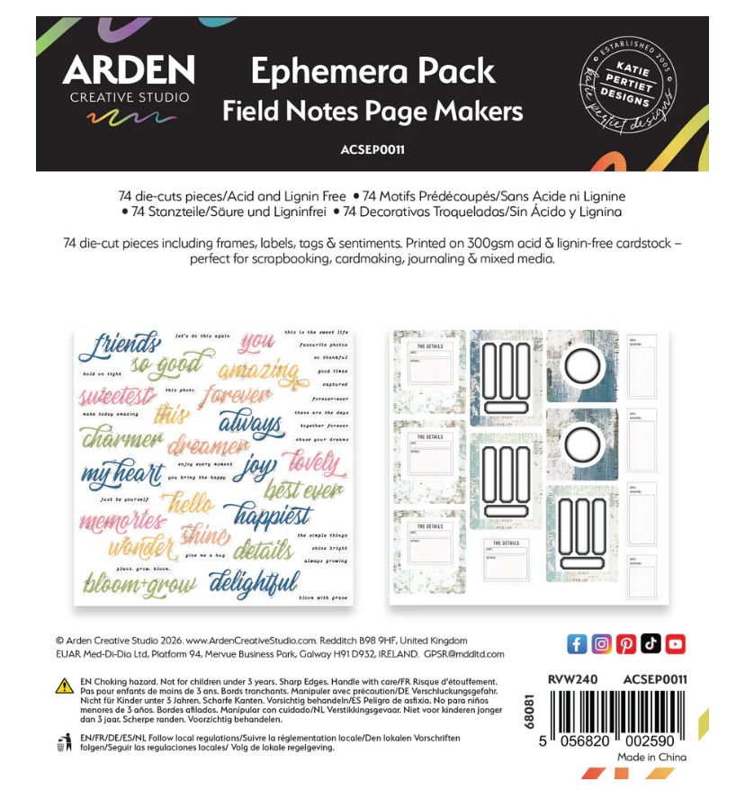 Arden Creative Studio - Field Notes Page Makers Ephemera Pack