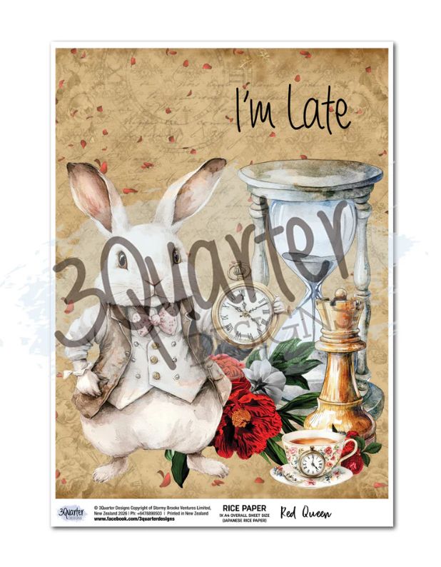 3Quarter Design - A4 Rice Paper Red Queen