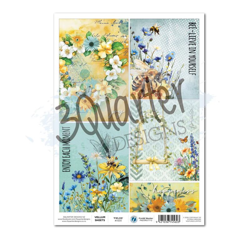 3Quarter Design - A4 Vellum Honey Fields