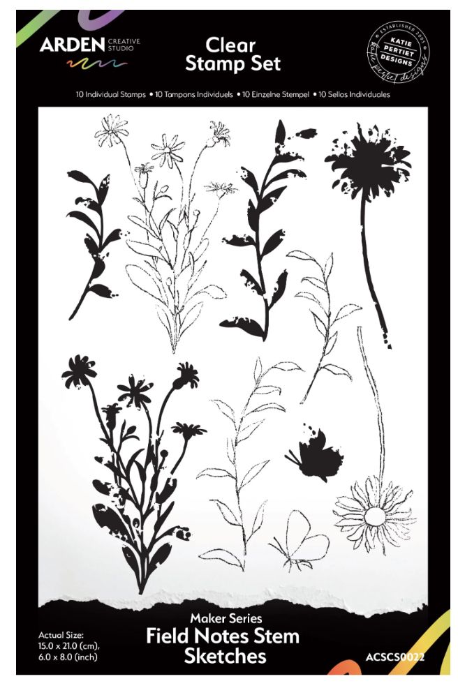 Arden Creative Studio - Field Note Stem Sketches 6x8 Clear Stamp Set Makers Series