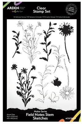 Arden Creative Studio - Field Note Stem Sketches 6x8 Clear Stamp Set Makers Series