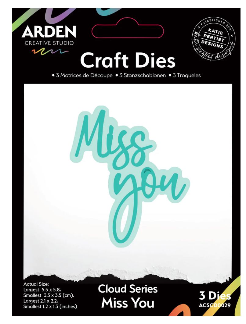 Arden Creative Studio - Sentiment Cloud Series Miss You Craft Die Set