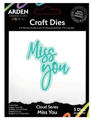 Arden Creative Studio - Sentiment Cloud Series Miss You Craft Die Set
