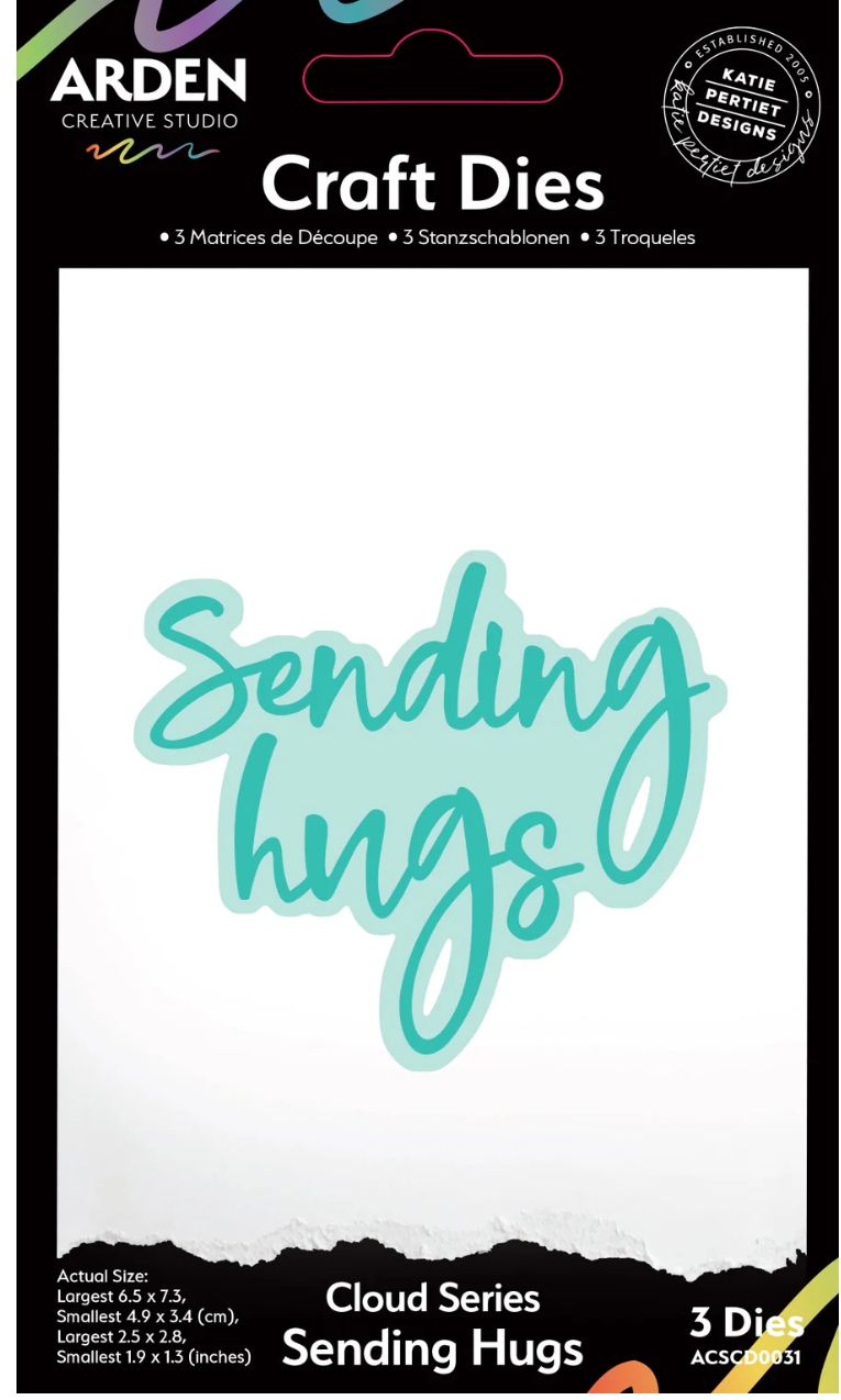 Arden Creative Studio - Sentiment Cloud Series Sending Hugs Craft Die Set