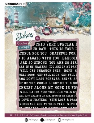 SL JMA - Tide Of Hope Stamps And Quote Sticker Sheet 9 Sheets