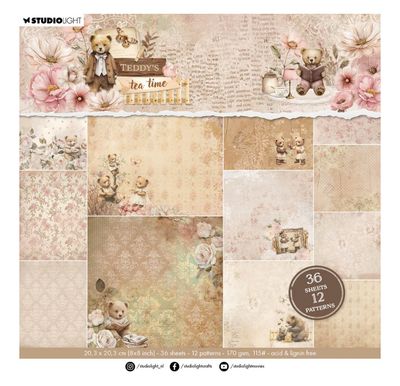 SL - Teddy's Tea Time Design Paper Pad 12 Patterns 36 Sheets