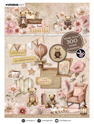 SL Teddy's Tea Time Die Cut Paper Pad More Than 300 Elements 20 Sheets