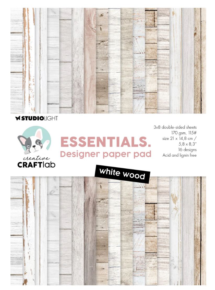 SL Essentials - White Wood Design Paper Pad 24 Sheets