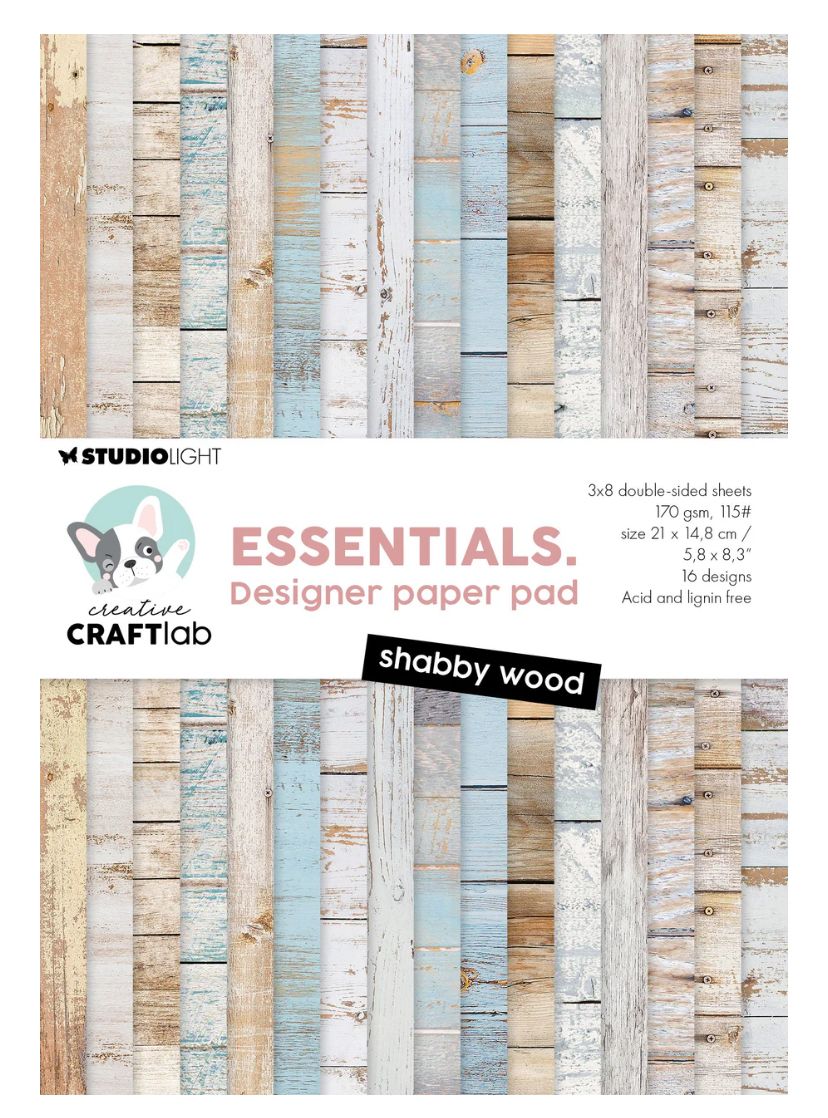 SL Essentials - Shabby Wood Design Paper Pad 24 Sheets