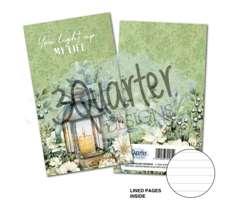 3Quarter Designs - Sage Candle Mini  Note Book