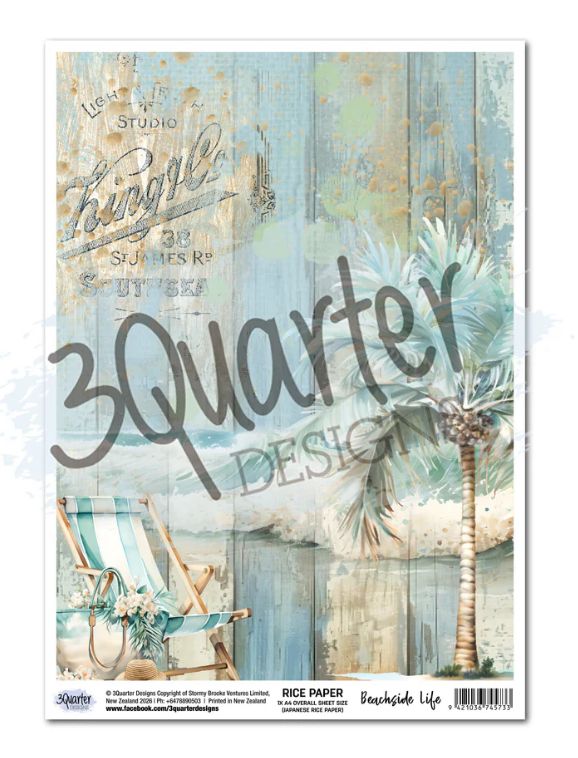 3Quarter Designs - Beachside Life A4 Rice Paper