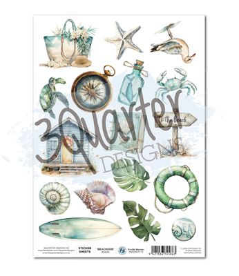 3Quarter Designs - Beachside Life A4 Sticker Sheet