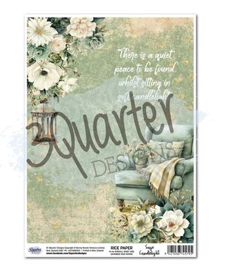 3Quarter Designs - Sage Candle A4 Rice Paper