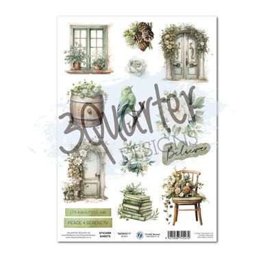 3Quarter Designs - Sage Candle A4 Serenity Sticker Sheet