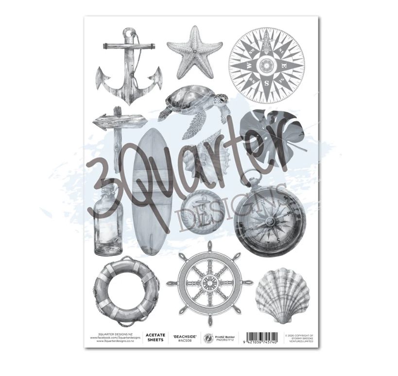 3Quarter Designs - Beachside Life A4 Acetate