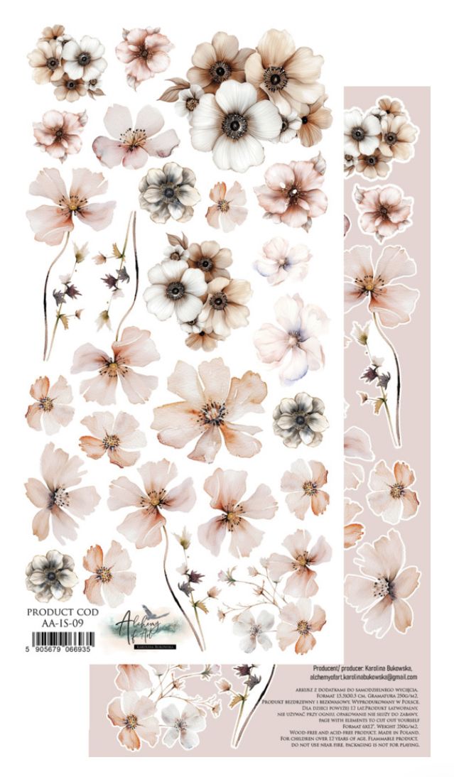 Alchemy Of Arts - In Silence 6x12 Extra Sheet Flowers 09