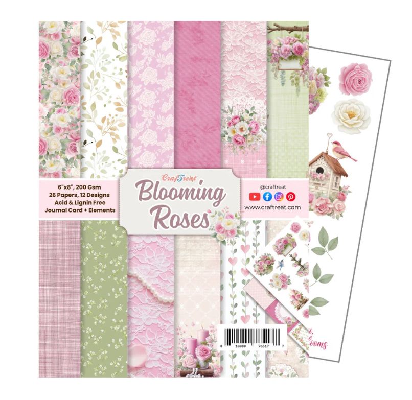Craftreat Paper Pad - 6x8 Blooming Roses