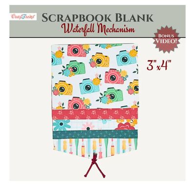Craftreat Scrapbook Blank Precut Base - Waterfall Mechanism White 3"X4"
