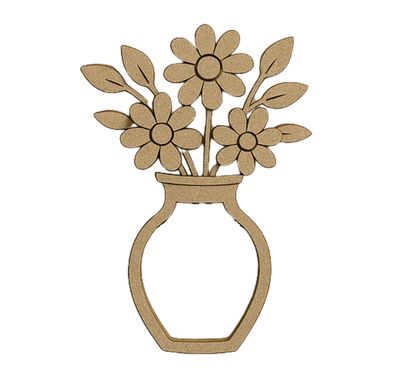 CrafTreat 3D Shaker Chipboard - Flower Vase