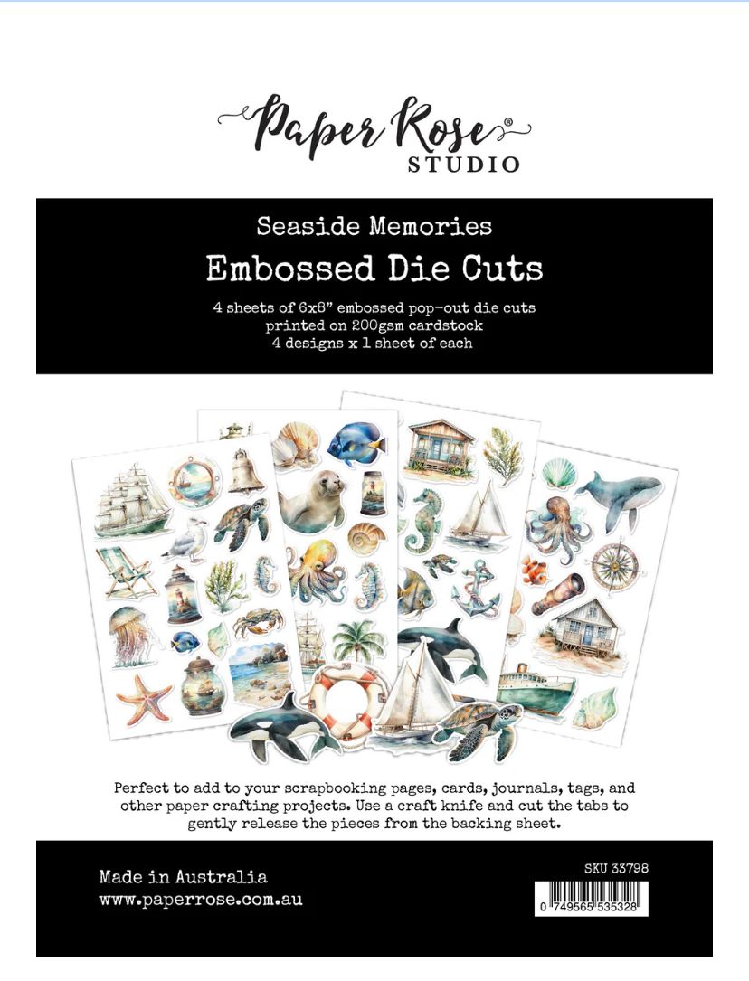 Paper Rose - Seaside Memories 6x8 Embossed Die Cuts
