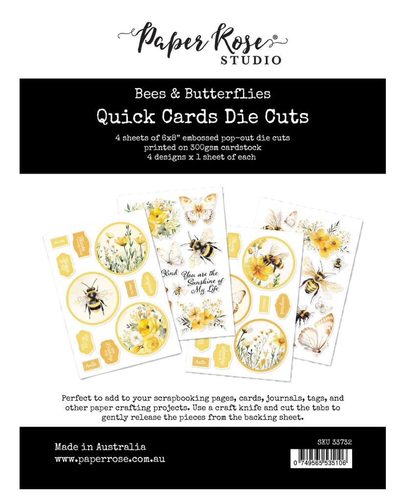 Paper Rose - Bees &amp; Butterflies Quick Card Die Cuts