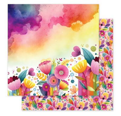 Paper Rose Rainbow Village - Basics D 12x12 Single Sheet