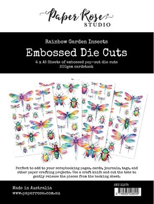 Paper Rose - Rainbow Garden Insects Embossed Die Cuts