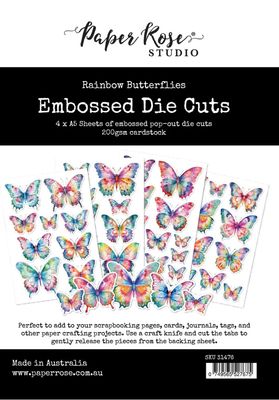 Paper Rose - Rainbow Garden Butterflies Embossed Die Cuts